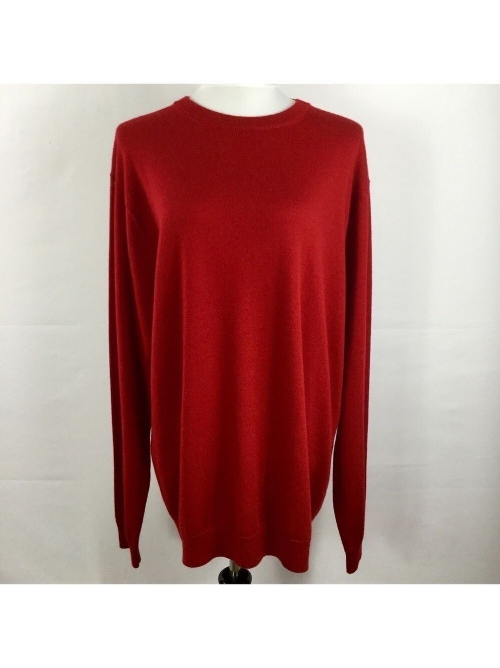 Hart Schaffner Marx Crew Neck Sweater Red Lightweight Merino Wool Tall XLT NWT